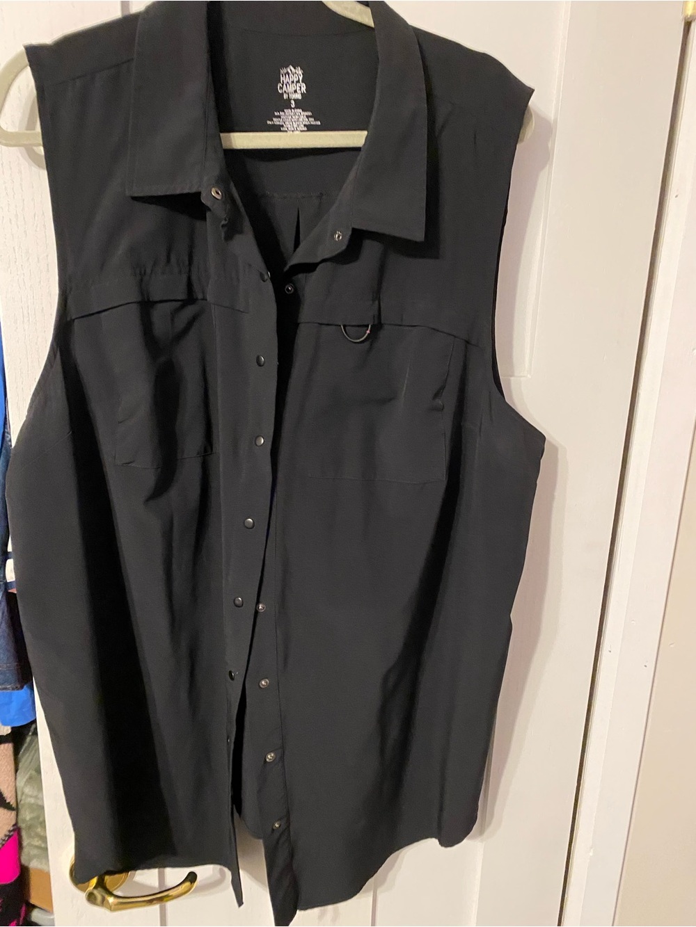 torrid Black Sleeveless Button-Front Utility Top